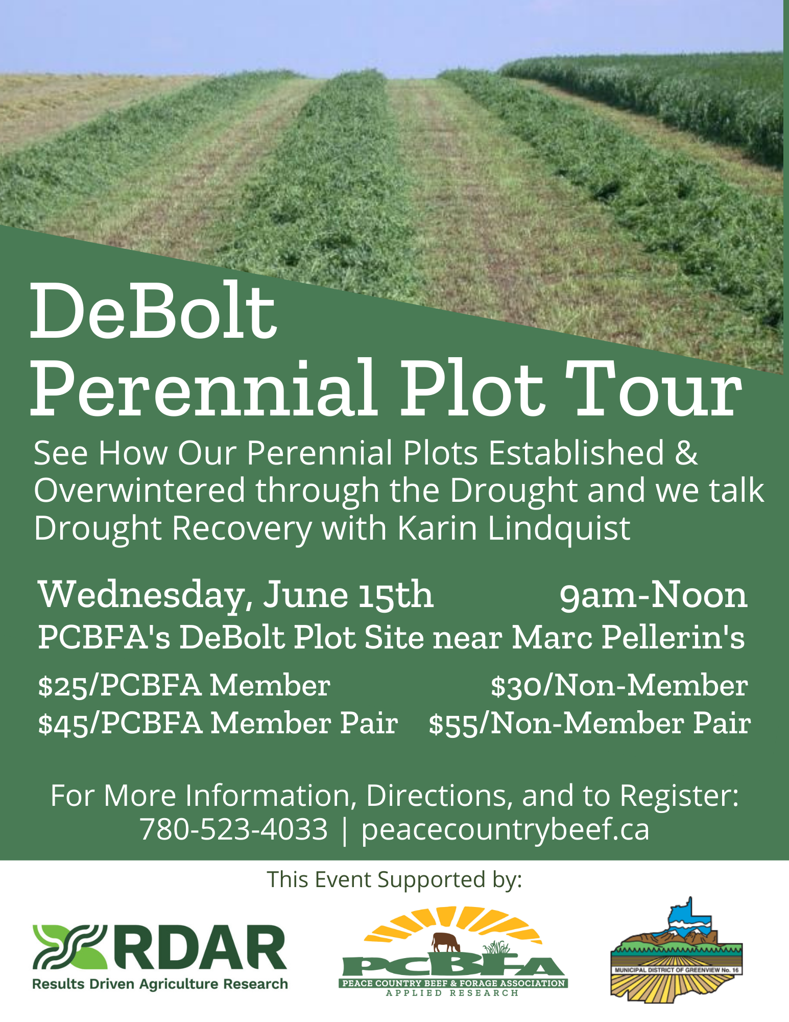PCBFA DeBolt Perennial Plot Tour Alberta Pulse Growers