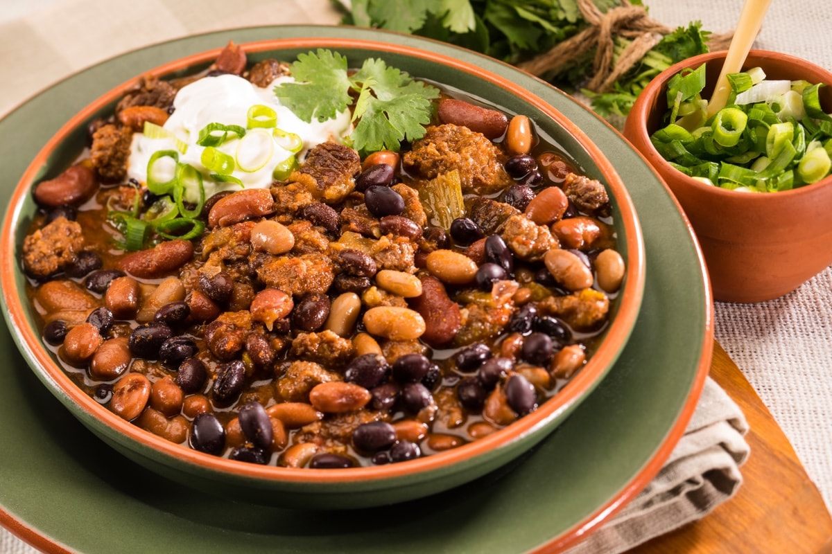 Slow Cooker Three Bean Beef Chili